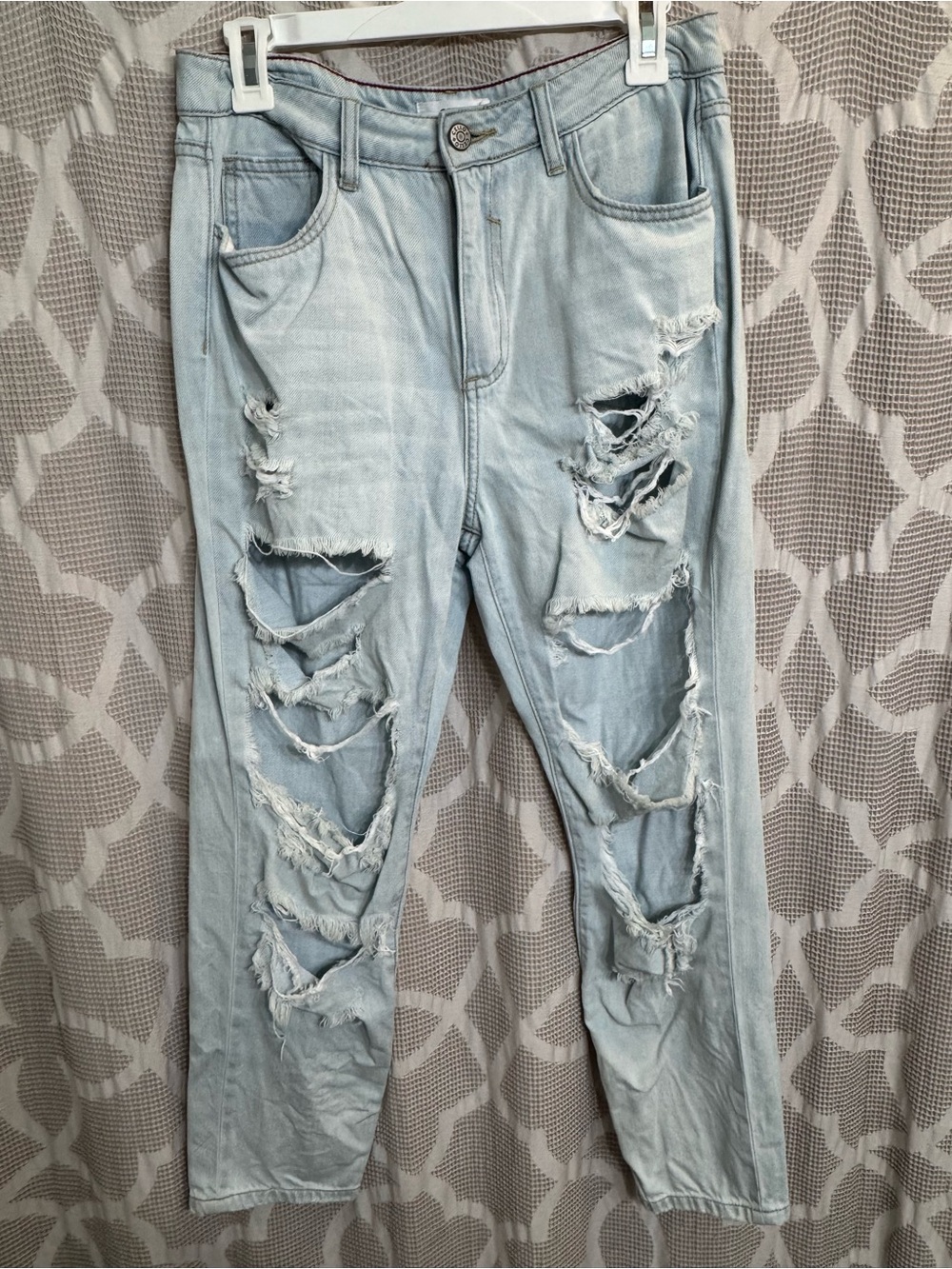 Cello Light Blue Distressed Boyfriend Jeans